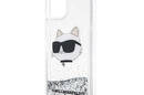 Karl Lagerfeld Liquid Glitter NFT Choupette Head - Etui iPhone 12 / iPhone 12 Pro (srebrny) - zdjęcie 6