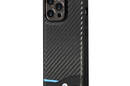 BMW Leather Carbon Blue Line MagSafe - Etui iPhone 14 Pro (czarny) - zdjęcie 2