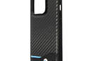 BMW Leather Carbon Blue Line MagSafe - Etui iPhone 14 Pro (czarny) - zdjęcie 6