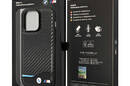 BMW Leather Carbon Blue Line MagSafe - Etui iPhone 14 Pro (czarny) - zdjęcie 8