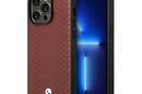 BMW Leather Diamond Pattern MagSafe - Etui iPhone 14 Pro (burgundowy) - zdjęcie 1