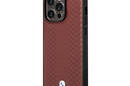BMW Leather Diamond Pattern MagSafe - Etui iPhone 14 Pro (burgundowy) - zdjęcie 2