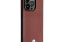 BMW Leather Diamond Pattern MagSafe - Etui iPhone 14 Pro (burgundowy) - zdjęcie 4