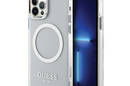Guess Metal Outline MagSafe - Etui iPhone 12 / iPhone 12 Pro (przezroczysty / srebrny) - zdjęcie 1
