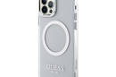 Guess Metal Outline MagSafe - Etui iPhone 12 / iPhone 12 Pro (przezroczysty / srebrny) - zdjęcie 2