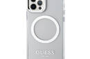 Guess Metal Outline MagSafe - Etui iPhone 12 / iPhone 12 Pro (przezroczysty / srebrny) - zdjęcie 3