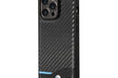 BMW Leather Carbon Blue Line - Etui iPhone 13 Pro Max (Czarny) - zdjęcie 2
