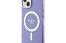 Guess Glitter Gold MagSafe - Etui iPhone 14 (Purpurowy) - zdjęcie 2