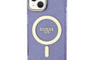 Guess Glitter Gold MagSafe - Etui iPhone 14 (Purpurowy) - zdjęcie 3