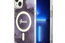 Guess Golden Marble MagSafe - Etui iPhone 14 (Purpurowy) - zdjęcie 1