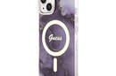 Guess Golden Marble MagSafe - Etui iPhone 14 (Purpurowy) - zdjęcie 2