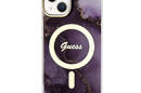 Guess Golden Marble MagSafe - Etui iPhone 14 (Purpurowy) - zdjęcie 3