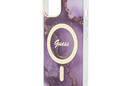 Guess Golden Marble MagSafe - Etui iPhone 14 (Purpurowy) - zdjęcie 6