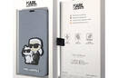 Karl Lagerfeld Booktype NFT Saffiano Karl & Choupette - Etui iPhone 14 Pro (Srebrny) - zdjęcie 7