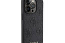 Guess Leather 4G Stamped - Etui iPhone 15 Pro (czarny) - zdjęcie 4