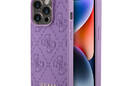 Guess Leather 4G Stamped - Etui iPhone 15 Pro (fioletowy) - zdjęcie 1