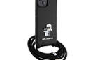 Karl Lagerfeld Crossbody Saffiano Metal Pin Karl & Choupette - Etui iPhone 15 Plus (czarny) - zdjęcie 3