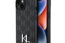 Karl Lagerfeld Leather Monogram Hot Stamp Metal Logo - Etui iPhone 15 (czarny) - zdjęcie 1