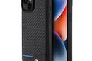 BMW Leather Carbon Blue Line - Etui iPhone 15 Plus (czarny) - zdjęcie 1