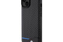 BMW Leather Carbon Blue Line - Etui iPhone 15 Plus (czarny) - zdjęcie 2