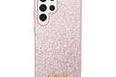 Guess Glitter Flakes Metal Logo Case - Etui Samsung Galaxy S24 Ultra (różowy) - zdjęcie 2