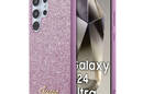 Guess Glitter Flakes Metal Logo Case - Etui Samsung Galaxy S24 Ultra (fioletowy) - zdjęcie 1