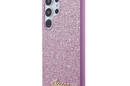 Guess Glitter Flakes Metal Logo Case - Etui Samsung Galaxy S24 Ultra (fioletowy) - zdjęcie 2
