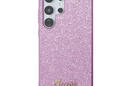 Guess Glitter Flakes Metal Logo Case - Etui Samsung Galaxy S24 Ultra (fioletowy) - zdjęcie 3