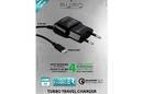 PURO Fast Compact Mini Travel Charger - Uniwersalna ładowarka sieciowa z kablem Micro USB, 2 A, Qualcomm QC 3.0 (czarny) - zdjęcie 5