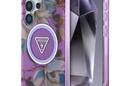 Guess Glitter Flowers Triangle Buttons MagSafe - Etui do Samsung Galaxy S25 Ultra (fioletowy) - zdjęcie 1
