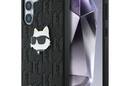 Karl Lagerfeld Leather Monogram Pin Logo Choupette Head - Etui Samsung Galaxy S25 (czarny) - zdjęcie 1