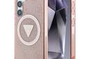 Guess 4G Glitter Triangle Buttons MagSafe - Etui do Samsung Galaxy S25 (różowy) - zdjęcie 1