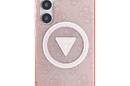 Guess 4G Glitter Triangle Buttons MagSafe - Etui do Samsung Galaxy S25 (różowy) - zdjęcie 3