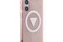 Guess 4G Glitter Triangle Buttons MagSafe - Etui do Samsung Galaxy S25 (różowy) - zdjęcie 4