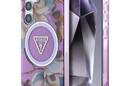 Guess Glitter Flowers Triangle Buttons MagSafe - Etui do Samsung Galaxy S25 (fioletowy) - zdjęcie 1