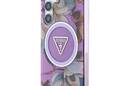 Guess Glitter Flowers Triangle Buttons MagSafe - Etui do Samsung Galaxy S25 (fioletowy) - zdjęcie 2