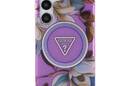 Guess Glitter Flowers Triangle Buttons MagSafe - Etui do Samsung Galaxy S25 (fioletowy) - zdjęcie 3