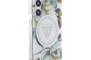 Guess Glitter Flowers Triangle Buttons MagSafe - Etui do Samsung Galaxy S25 (biały) - zdjęcie 4