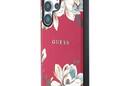 Guess Grained Printed Flower Pattern MagSafe - Etui do Samsung Galaxy S25 Ultra (fuksja) - zdjęcie 2