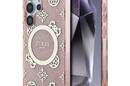Guess 4G Background Gold Electroplated Peony Pattern MagSafe - Etui do Samsung Galaxy S25 Ultra (różowy) - zdjęcie 1