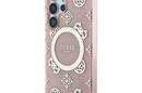 Guess 4G Background Gold Electroplated Peony Pattern MagSafe - Etui do Samsung Galaxy S25 Ultra (różowy) - zdjęcie 2