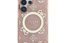 Guess 4G Background Gold Electroplated Peony Pattern MagSafe - Etui do Samsung Galaxy S25 Ultra (różowy) - zdjęcie 3