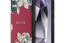 Guess Grained Printed Flower Pattern MagSafe - Etui do Samsung Galaxy S25 (fuksja) - zdjęcie 1