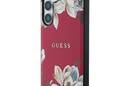 Guess Grained Printed Flower Pattern MagSafe - Etui do Samsung Galaxy S25 (fuksja) - zdjęcie 2