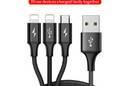 Baseus Rapid - Kabel połączeniowy 3w1, 2 x Lightning + USB + micro USB, 1.2 m (czarny) - zdjęcie 3