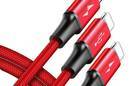 Baseus Rapid - Kabel połączeniowy 3w1, 2 x Lightning + USB + micro USB, 1.2 m (czerwony) - zdjęcie 2