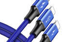 Baseus Rapid - Kabel połączeniowy 3w1, 2 x Lightning + USB + micro USB, 1.2 m (granatowy) - zdjęcie 2