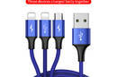 Baseus Rapid - Kabel połączeniowy 3w1, 2 x Lightning + USB + micro USB, 1.2 m (granatowy) - zdjęcie 3