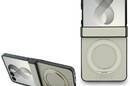 Guess Magnetic Ring Stand Grained Classic Logo MagSafe - Etui Samsung Galaxy Z Flip 8 (beżowy) - zdjęcie 1
