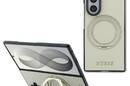 Guess Magnetic Ring Stand Grained Classic Logo MagSafe - Etui Samsung Galaxy Z Fold 8 Ultra (beżowy) - zdjęcie 1